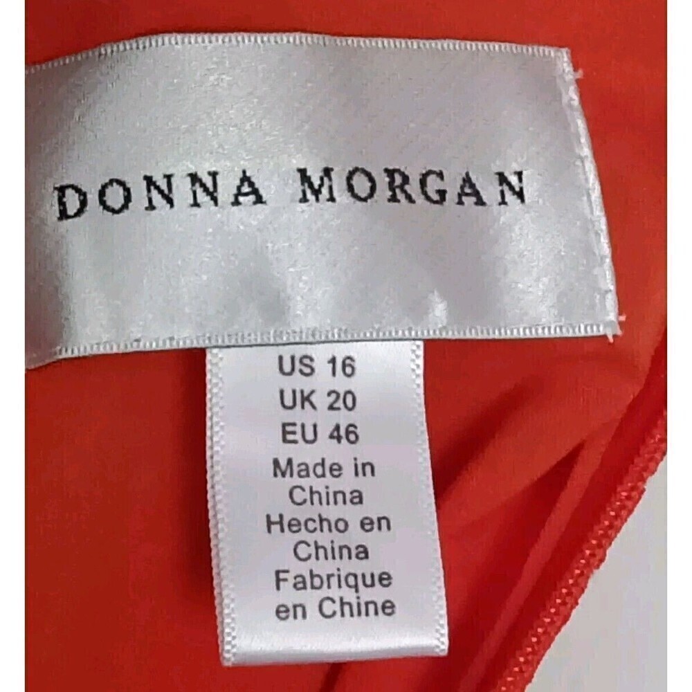 Donna Morgan Dress ASO Wendy Size 16 Red Poppy Comb Floral Print Bell Sleeve New - Picture 6 of 14